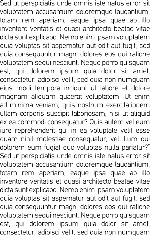 Sed ut perspiciatis unde omnis iste natus error sit voluptatem accusantium doloremque laudantium, totam rem aperiam,    